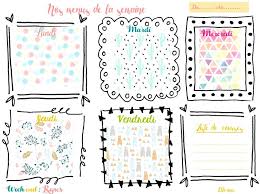 Menus Semaine Vierge A Imprimer Week End Repos Restau Planning Menu Semaine Planning Menu Menu Semaine