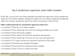 Employment cover letter for production supervisor. Top 5 Production Supervisor Cover Letter Samples