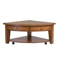 Round drum coffee table hollow interior storage coffee table brown top 1 piece, by homary (7) $690. Magnussen Home Mackenzie Rustic Brown Corner Coffee Table In The Coffee Tables Department At Lowes Com