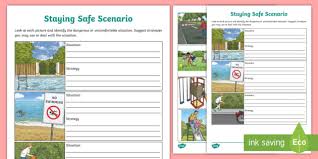 To cancel a selection of multiple worksheets in a workbook, click any unselected worksheet. Staying Safe Scenario Worksheets
