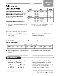 Worksheets are collecting and organizing data, organizing data with excel, understanding basic statistics, your organizational data work, organizing data into matrices adding and, unit 3 grade 7. Collect And Organize Data Practice 14 1 Worksheet For 4th 5th Grade Lesson Planet