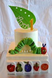 Details were painted on modelling chocolate with food colors. The Very Hungry Caterpillar Cake Hungry Caterpillar Birthday Hungry Caterpillar Cake