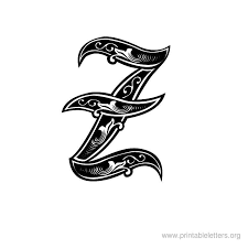 Printable Letter Decorative Z Calligraphy Alphabet Z Tattoo Lettering Alphabet