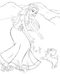 Barbie coloring pages free and printable. Barbie With Puppy Coloring Page