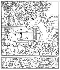Hidden Pictures Horse And Dog Free Printable Hidden Pictures Printables Hidden Picture Puzzles Hidden Pictures