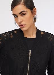 Jacke aus Spitze Farbe Schwarz