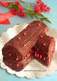 Nitha Kitchen Yule Log Cake Buche De Noel French Traditional Christmas Special Cake Recipe Yule Log Cake Log Cake Holiday Baking Christmas