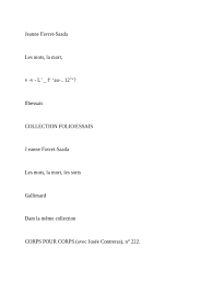 Jeanne Favret Les Mots La Mort Les Sorts 1 Pdf Dogme Sorcellerie