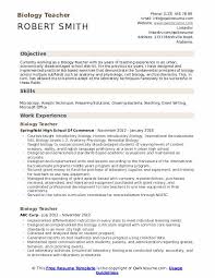 Cv format pick the right format for your situation. Biology Teacher Resume Samples Qwikresume