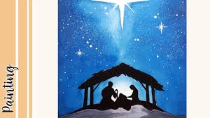 Christmas is the celebration of the birth of jesus. The Nativity Scene Silhouette Watercolor Christmas Card Youtube