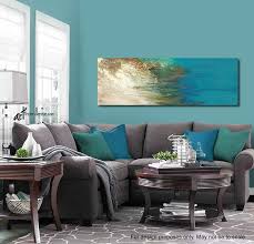 Teal Blue Green Panoramic Wall Art Canvas Abstract Etsy In 2020 Living Room Turquoise Living Room Color Schemes Living Room Color