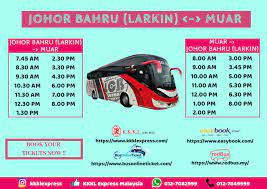 The earliest departure from muar to johor bahru is 7:30am while the last bus is leaving at 8:30pm. Jb Muar Express Bus Kkkl Xploring Johor