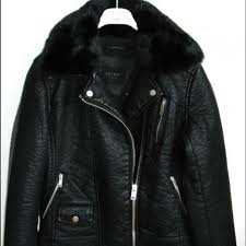 Zara Black Faux Leather Motorcycle Jacket Faux Leather Motorcycle Jacket Zara Black Jackets