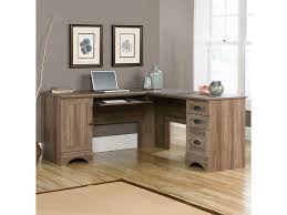 Sauder desks and bookcases and file cabinets are well made wooden units that offer both modern and traditional looks, and are high quality enough to meet your needs for the life of your office space. Sauder Harbor View 417586 Cottage Double Pedestal Corner Computer Desk Sam Levitz Outlet L Shape Desks