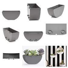 Bloem Bodye Medium 11 In Charcoal Gray Half Moon Resin Wall Mounted Hanging Planter Bo Wall Planters Indoor Wall Mounted Planters Indoor Hanging Wall Planters