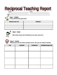 Reciprocal Teaching Report Reciprocal Teaching Teaching Teacher Resources
