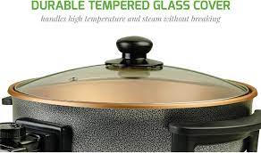 Check spelling or type a new query. Buy Ovente 12 Inch Electric Kitchen Skillet With Nonstick Aluminum Coated Grill Pan Glass Lid Cover Indoor Countertop Cooking Pan With Temperature Control Handle Compact Easy Clean Copper Sk11112co Online