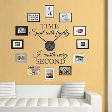 Includes easy to follow step by step application instructions. Real Family Clock Wall Decal Clock Stickers For Walls Trendy Wall Designs Family Wall Clock Wall Decals Living Room Wall Decal Clock