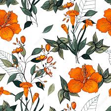 Vector flower seamless pattern background. Blooming Flowers Realistic Isolated Seamless Flower Pattern Royalty Free Cliparts Vectors And Stock Illustration Image 113529283