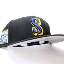 Seattlemariners 40th All Star Game 59fifty Fitted Neweracap Is Black Blue Yellow With Grayunderbrim Warriors Color Way Ecap In 2021 Fitted Hats Hats New Era Hat