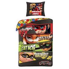 Mgs33 Miraculous Heroes Parure De Lit 2 Pieces 140 X 200 Cm Taie D Oreiller 70 X 90cm Ladybug Rena Rouge Cat Noir Queen Bee Achat Vente Housse De Couette Et Taies Cdiscount