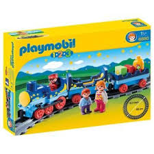 Playmobil 1 2 3 6880 Train Etoile Avec Passagers Et Rails 20 Playmobil Play Mobile Train De Nuit