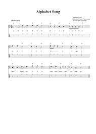Now i know my abcs Alphabet Song Bass Guitar Sheet Music And Tab With Chords And Lyrics