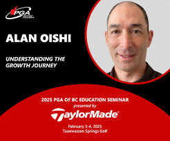 The PGA of BC is thrilled to welcome Alan Oishi as a speaker at the  upcoming PGA of BC Education Seminar presented by @taylormade_ca. The  Education Seminar will take place Monday, February