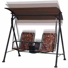 Outdoor 2 Person Love Seat Steel Patio Swing Porch Canopy Cover Table Furniture Patio Swing Canopy Outdoor Patio Swing Yard Furniture