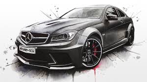 Mercedes C63 Amg Black Series Watercolour Painting C63 Amg Black Series Mercedes C63 Amg Mercedes C63