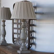 Painted Column Tall Table Lamp 110 00 Each Antique Farmhouse 16 5 X 16 5 X 35 H Made Of Resin W Fabric S Tall Table Lamps Decorative Table Lamps Lamp
