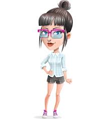 Cute Office Girl Cartoon Vector Character 112 Poses Graphicmama Girl Cartoon Girl Cartoon Characters Boy Sketch