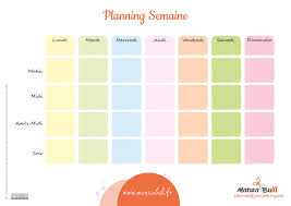Semainier excel ou pdf à imprimer. Tableaux Educatifs Pour L Organisation De La Semaine Manzabull
