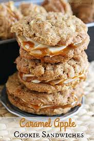 Caramel Apple Cookie Sandwiches - Tastes Of Lizzy Ts Caramel Apple Cookies Sandwich Cookies Apple Recipes