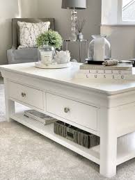Perfect corner of your sitting room. Toulouse White Painted Large Coffee Table 4 Drawers With Shelf Assembled