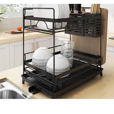 Check spelling or type a new query. Dish Drainer With Drip Tray Godnece 2 Tiers Stainless Steel Disassembled Drain Storage Rack Kitchen Organizer Shelf With Drain Board Black Buy Online In United Arab Emirates At Desertcart Ae Productid 179136988
