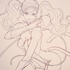 Anime And Game Sketch Artwork By Artgerm Anime Lineart Line Art Drawings Artwork