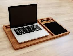 Portable Laptop Desk Oak Wood Lap Tray With Tablet Phone Etsy Portable Laptop Desk Lap Desk Laptop Desk