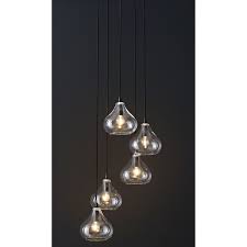Hangelampe Mit 5 Kugelleuchten Aus Glas Und Schwarzem Metall Kugelleuchten Schwarzes Metall Und Leuchten