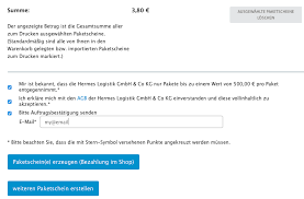 Paketmarke in der online frankierung oder post & dhl app kaufen oder retourenschein anfordern. Hermes Paket Online Paketschein