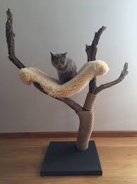 Planning on getting some made and sell different… Handmade Cat Tree With Real Sheep Skin Hammock Made From Local Driftwood Very Sturdy I Have Been Building Cat T Custom Cat Trees Cat Tree Plans Diy Cat Tree