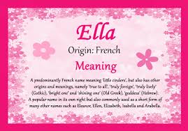 Ella Personalised Name Meaning Certificate Names With Meaning Names Baby Girl Names