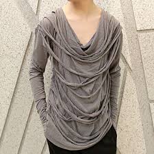 Avant Garde Mens Fashion Heavy Distressed Gloves Gothic Punk Long Sleeve T Shirt Ropa De Moda Hombre Ropa Tendencias Ropa