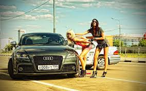 More images for audi dual wallpaper hd » Hd Wallpaper Green Audi Car Road The Sky Girls Glasses Two Beautiful Girls Wallpaper Flare