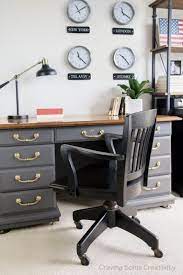 Antique Desk Makeover Male Office Decor Living Room Remodel Home
