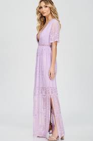 A Lilac Lavender Sheer Dress With A Lace Overlay And A Slip Dress Underneath A Beautiful Pastel Shad Lace Dress Boho Bright Pink Dresses Lavender Lace Dress