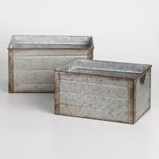 For Convenient Storage With A Homey Farmhouse Feel Pick Up One Or Lots Of Our Galvanized Metal Bins Availab Metal Storage Bins Metal Storage Box Metal Bins