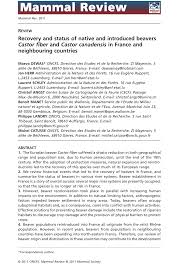 Maybe you would like to learn more about one of these? Pdf Recovery And Status Of Native And Introduced Beavers Castor Fiber And Castor Canadensis In France And Neighbouring Countries