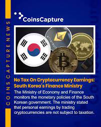 News Of The Day No Tax On Cryptocurrency Earnings South Korea S Finance Ministry Finance Cryptocurrency Cryptocurrency News