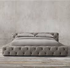 Soho Tufted Leather Platform Bed Leather Platform Bed Low Bed Frame Low Bed